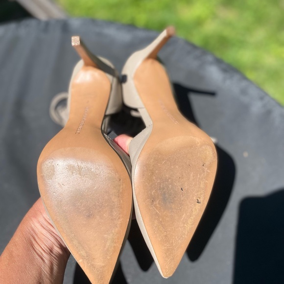 Banana Republic Point Toe Heels Ankle Wrap Women’s 7 Taupe / Gray - Picture 6 of 6